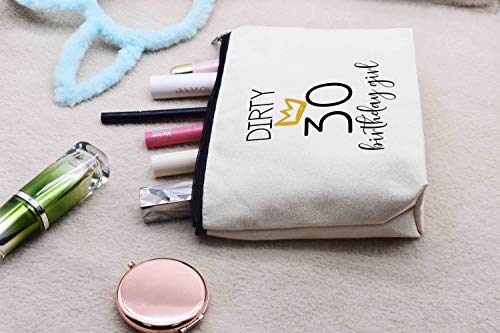 LIBIHUA Dirty 30 Birthday Girl - Funny 30th Birthday Gift for Women,Her,Sister,Daughter,Best Friend,Coworker - Turning Thirty Gift - 30 Years Old Gift - Makeup Bag Cosmetic Bag Travel Pouch Gift