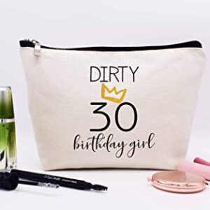 LIBIHUA Dirty 30 Birthday Girl - Funny 30th Birthday Gift for Women,Her,Sister,Daughter,Best Friend,Coworker - Turning Thirty Gift - 30 Years Old Gift - Makeup Bag Cosmetic Bag Travel Pouch Gift