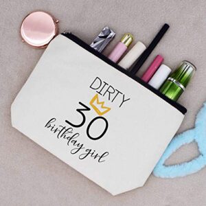 LIBIHUA Dirty 30 Birthday Girl - Funny 30th Birthday Gift for Women,Her,Sister,Daughter,Best Friend,Coworker - Turning Thirty Gift - 30 Years Old Gift - Makeup Bag Cosmetic Bag Travel Pouch Gift