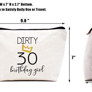 LIBIHUA Dirty 30 Birthday Girl - Funny 30th Birthday Gift for Women,Her,Sister,Daughter,Best Friend,Coworker - Turning Thirty Gift - 30 Years Old Gift - Makeup Bag Cosmetic Bag Travel Pouch Gift