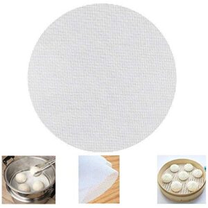reusable non-stick silicone steamer mesh 10 inch bamboo silicone steamer mat double side use| easy to clean dim sum mesh| round, 6 pack, white, 10''