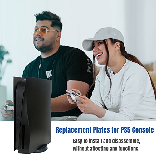 Disc Edition Face Plates Cover Skins Shell Panels for PS5 Console, Playstation 5 Accessories Faceplate Protective Shell Replacement Plate Dustproof Anti-Scratch (Disc Black)