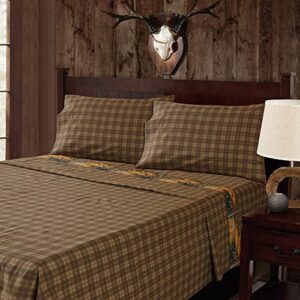 Blue Ridge Home Fashions Whitetail Birch Full Sheet Set, Printed 4-Piece Bed Sheet,Polycotton Fabric,1 Flat Sheet,1 Fitted Sheet & 2 Standard Pillowcases (Full) Brown