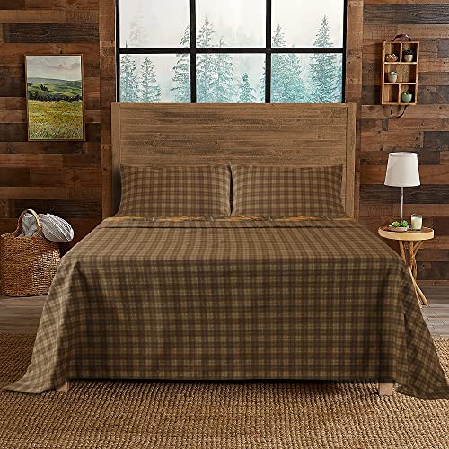 Blue Ridge Home Fashions Whitetail Birch Full Sheet Set, Printed 4-Piece Bed Sheet,Polycotton Fabric,1 Flat Sheet,1 Fitted Sheet & 2 Standard Pillowcases (Full) Brown