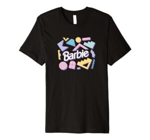 barbie logo pastel 80's shapes premium t-shirt
