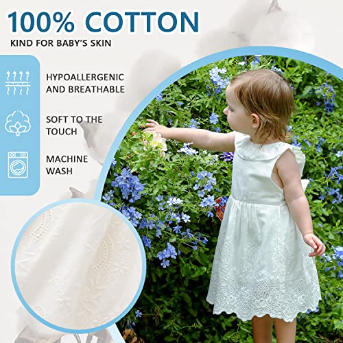 Zanie Kids Toddler Girl Dress Backless Baby Infant Ruffle Sleeve Playwear Bowknot Outfits Summer White 18-24 Months