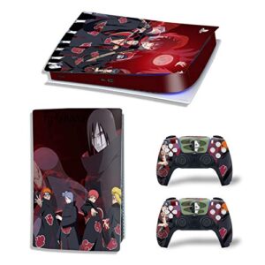 ps5 console and dualsense controller skin vinyl sticker decal cover, suitable for playstation 5 digital edition console and controller, durable, scratch-resistant, disk version (nar uto[4167])