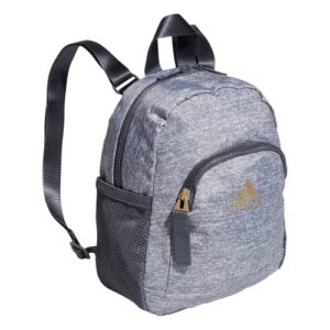 adidas linear mini backpack small travel bag, jersey grey/onix grey/white, 10.5 inch x8.5 inch x4.25 inch