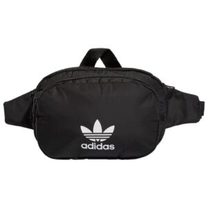 adidas originals sport waist pack/travel and festival bag, black/white, one size