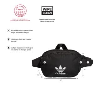 adidas Originals Sport Waist Pack/Travel and Festival Bag, Black/White, One Size