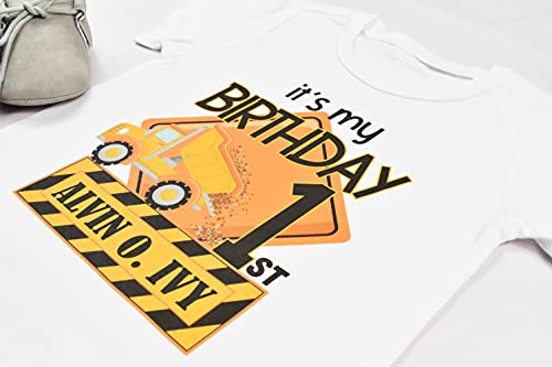 It's My First Birthday Bodysuit for Baby Boy, Dump Truck Birthday Shirt, First Birthday Boy Outfit, The Big One (12M Short Sleeve Bodysuit)