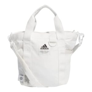 adidas women's essentials mini tote crossbody bag, non dyed white/non dyed white, one size