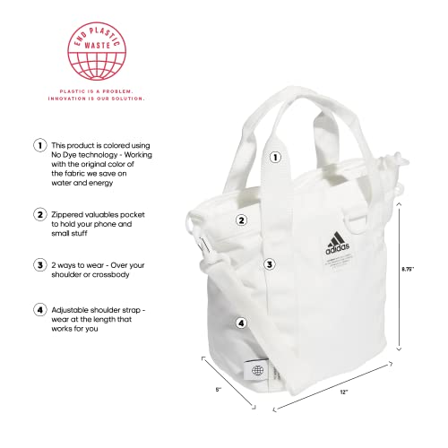 adidas Women's Essentials Mini Tote Crossbody Bag, Non Dyed White/Non Dyed White, One Size