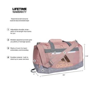 adidas Unisex Defender 4 Small Duffel Bag, Wonder Mauve Pink/Jersey Grey/Grey, One Size