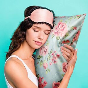 BEDELITE Satin Silk Pillowcase for Hair and Skin, Super Soft Pillow Cases Standard Size Set of 2 Pack, Floral Digital Printing Cooling Pillow Case Cover with Envelope Closure (Blush, 20x26 Inches)