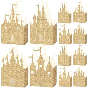 20 pieces gold castle box princess candy glitter favor treat boxes party decorations baby shower wedding supplies