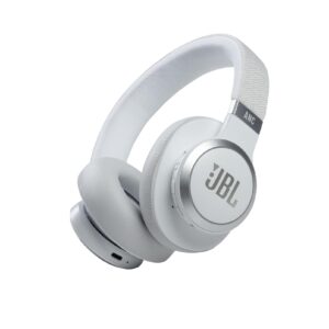 jbl live 660nc - wireless over-ear noise cancelling headphones with long lasting battery and voice assistant - white, medium