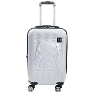 ful star wars storm trooper carry-on rolling suitcase, hardside travel luggage with spinner wheels, 21 inches, white