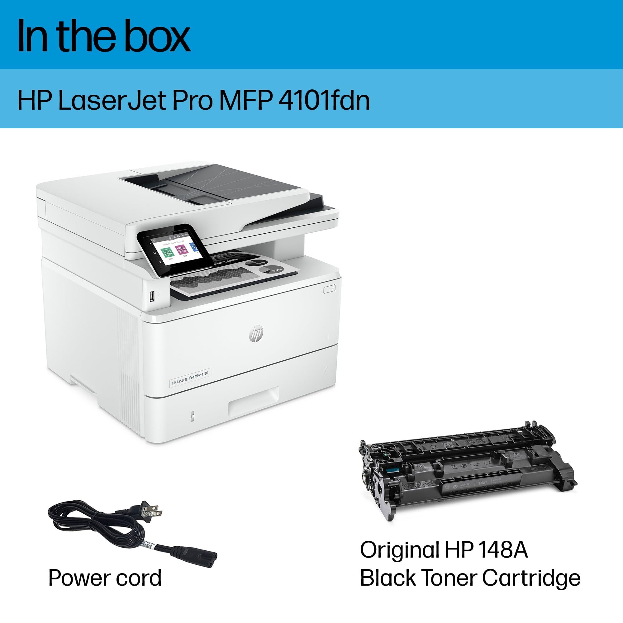 HP LaserJet Pro MFP 4101fdn Black & White Printer with Fax