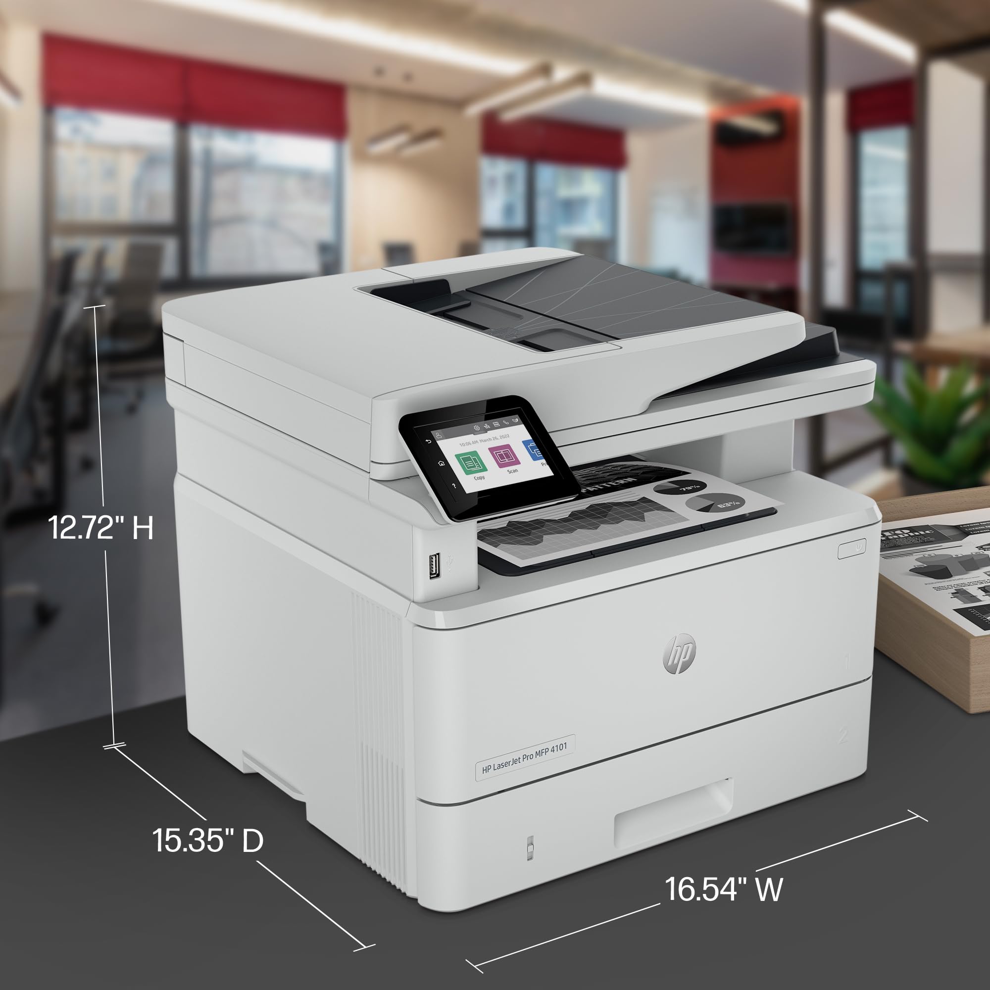 HP LaserJet Pro MFP 4101fdn Black & White Printer with Fax