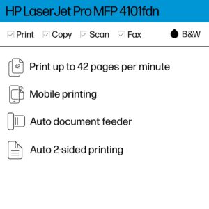 HP LaserJet Pro MFP 4101fdn Black & White Printer with Fax