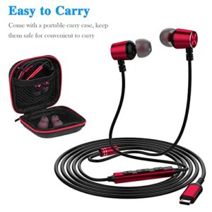 USB C Headphones for iPhone 15 Pro Max Samsung S20 FE S21 S22 S23 Ultra Z Flip Fold,APETOO HiFi Stereo in-Ear Type C Earphones Magnetic USB-C Earbuds with Mic Noise Canceling for Google Pixel Oneplus