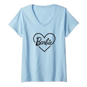 Barbie Heart Logo V-Neck T-Shirt