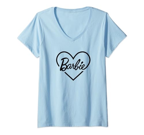 Barbie Heart Logo V-Neck T-Shirt