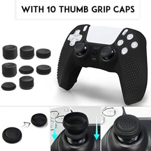 SIKEMAY [2 Pack] PS5 Controller Skin, Anti-Slip Thicken Silicone Protective Cover Case Perfectly Compatible with Playstation 5 Dualsense Controller Grip with 8 x Thumb Grip Caps