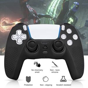 SIKEMAY [2 Pack] PS5 Controller Skin, Anti-Slip Thicken Silicone Protective Cover Case Perfectly Compatible with Playstation 5 Dualsense Controller Grip with 8 x Thumb Grip Caps