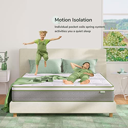 Novilla Twin Mattress, 10 Inch Hybrid Pillow Top Twin Size Mattress in a Box with Gel Memory Foam & Individually Wrapped Pocket Coils Innerspring for a Cool & Peaceful Sleep