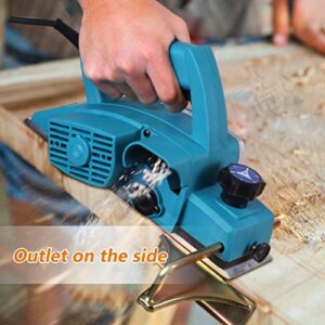 Electric Hand Planer, Electric Hand Planers Woodworking, 110v Portable Handheld Wood Planer Woodworking Power Tool for Home Furniture Us Plug