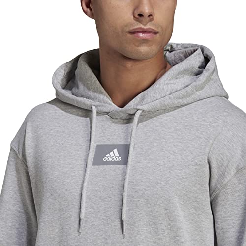 adidas Men's Essentials Feelvivid Hoodie, Medium Grey Heather, Small