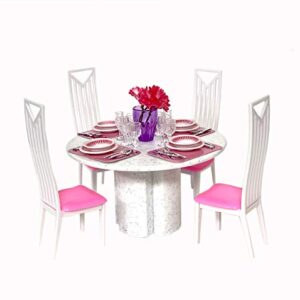 Dollhouse Furniture - White Dining Table Set
