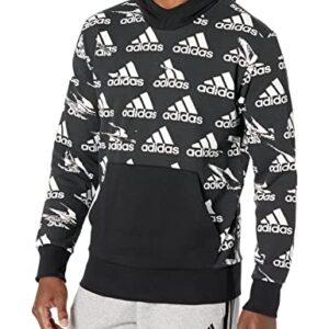 adidas Men's Essentials Brandlove Hoodie, Black, Medium