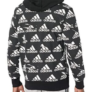 adidas Men's Essentials Brandlove Hoodie, Black, Medium