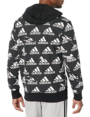 adidas Men's Essentials Brandlove Hoodie, Black, Medium