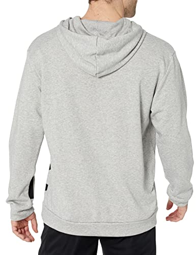 adidas Men's Essentials Giant Logo French Terry Hoodie, Medium Grey Heather/Black, Large