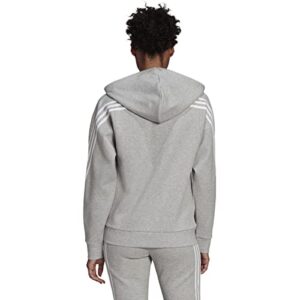 adidas Women's Sportswear Future Icon 3-Stripes Hooded Tracktop, Medium Grey Heather