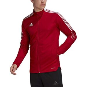 adidas men's tiro 21 track jacket, team power red, small tall