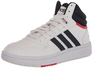 adidas adult hoops 3.0 mid white/legend ink/vivid red 9