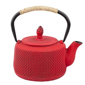 japanese cast iron teapot with tea egg filter gas stove kettle 850ml metal red teapot lift iron water kettle kung fu tea set-red
