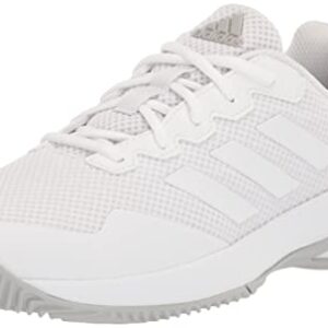 adidas Women's GameCourt 2 Tennis Shoe, White/White/Grey, 9.5