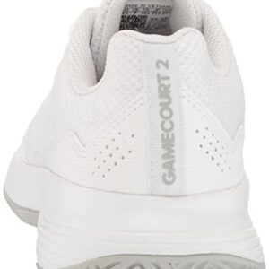 adidas Women's GameCourt 2 Tennis Shoe, White/White/Grey, 9.5