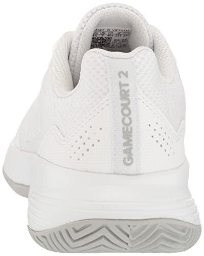 adidas Women's GameCourt 2 Tennis Shoe, White/White/Grey, 9.5