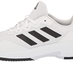 adidas Men's GameCourt 2 Tennis Shoe, White/Core Black/White, 10