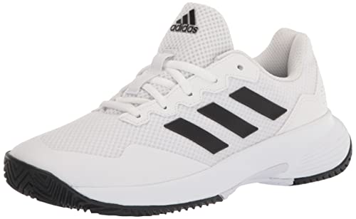 adidas Men's GameCourt 2 Tennis Shoe, White/Core Black/White, 10