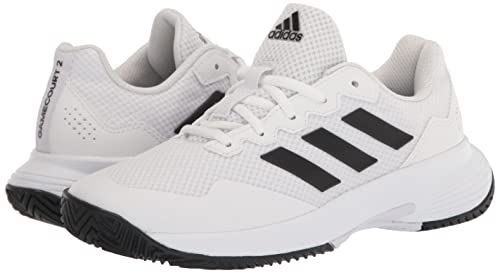 adidas Men's GameCourt 2 Tennis Shoe, White/Core Black/White, 10