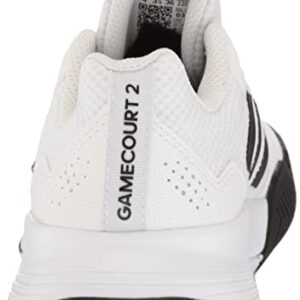 adidas Men's GameCourt 2 Tennis Shoe, White/Core Black/White, 10