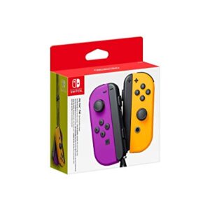 Nintendo Joy-Con (L/R) Wireless Controllers for Nintendo Switch - Neon Purple / Neon Orange (Renewed)